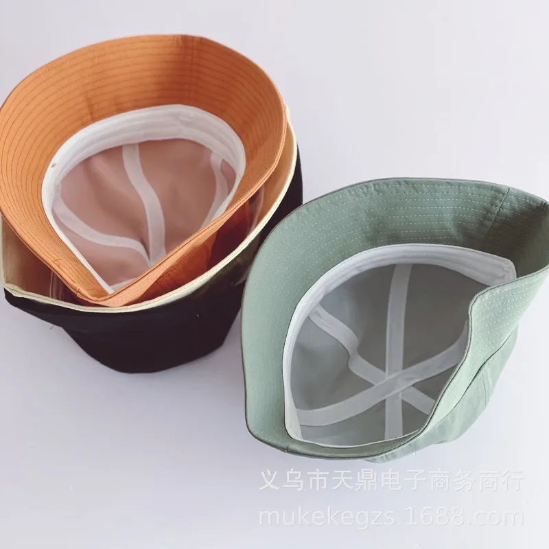 

Personality Children Fisherman Hat Spring and Summer Baby Dome Bucket Hats Toddler Kids Cotton Embroidery Sunshade Basin Hat