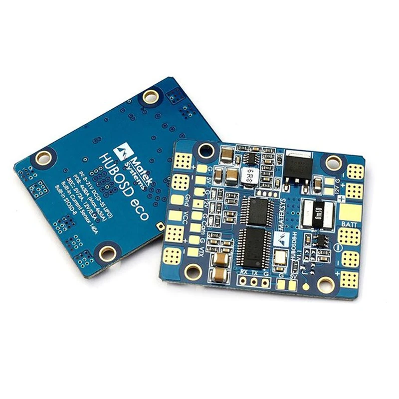 Блок питания Matek HUBOSD Eco H распределительная плата OSD PDB датчик тока с BEC 5 В и 12 для FPV