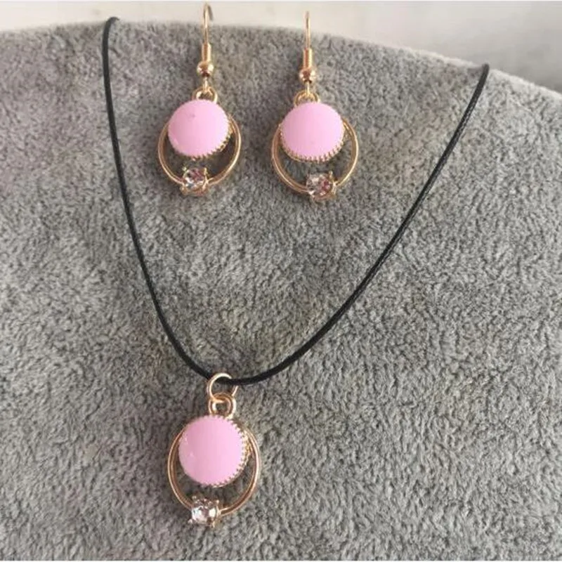 Корейский модный винтажный простой черный кожаный шнур Хрустальный сплав