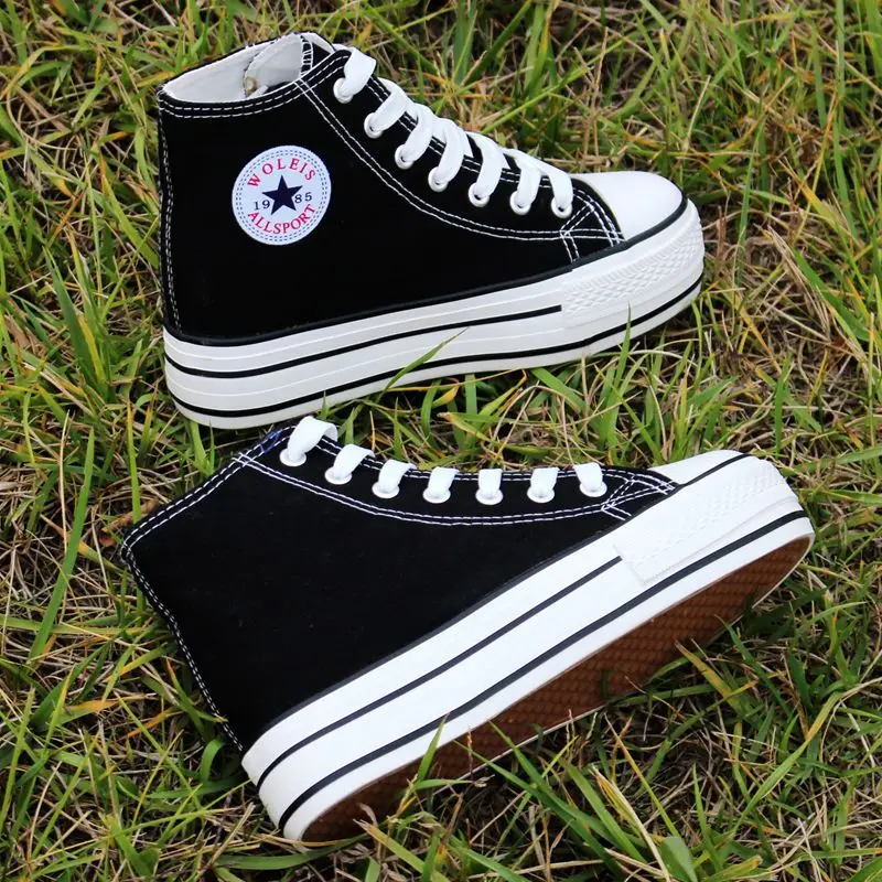 2019 г. Весенняя женская парусиновая обувь повседневная увеличивающая рост