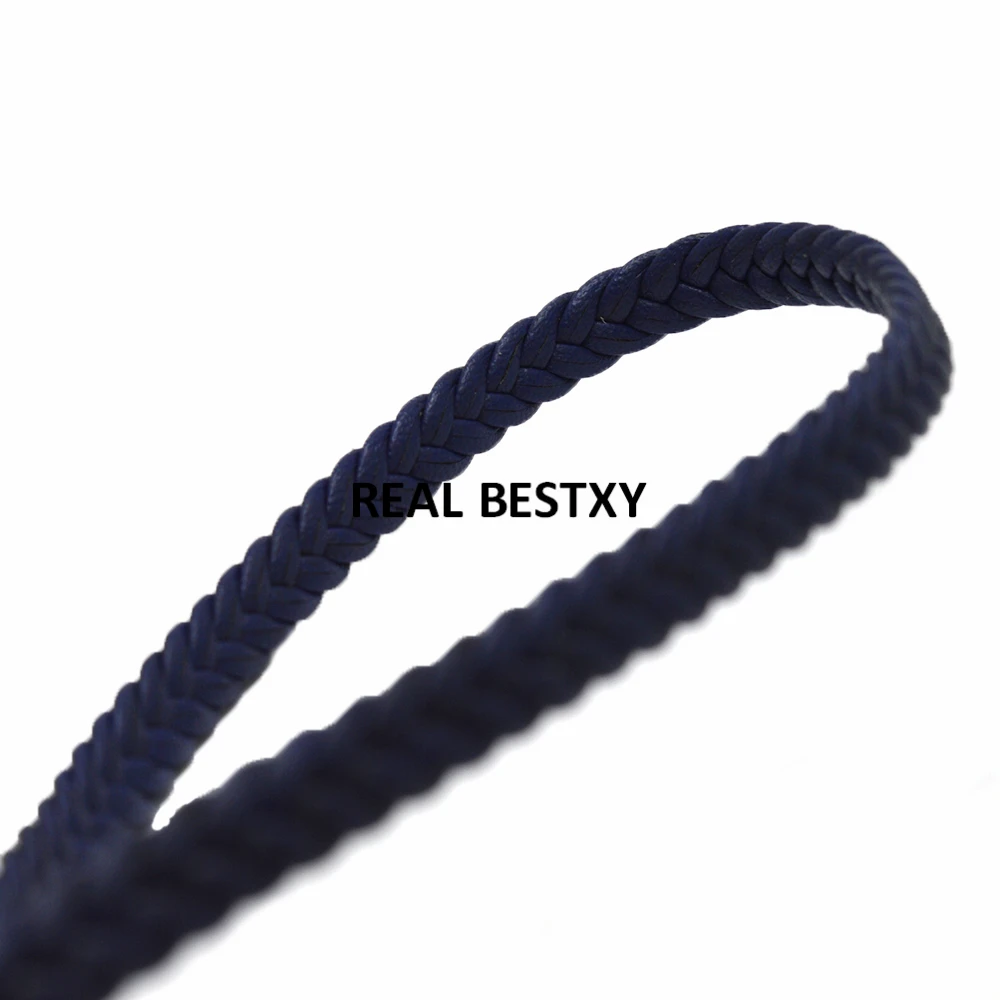 10 м/лот около 7*3 мм синий кожаный шнур браслет изготовление ювелирных изделий