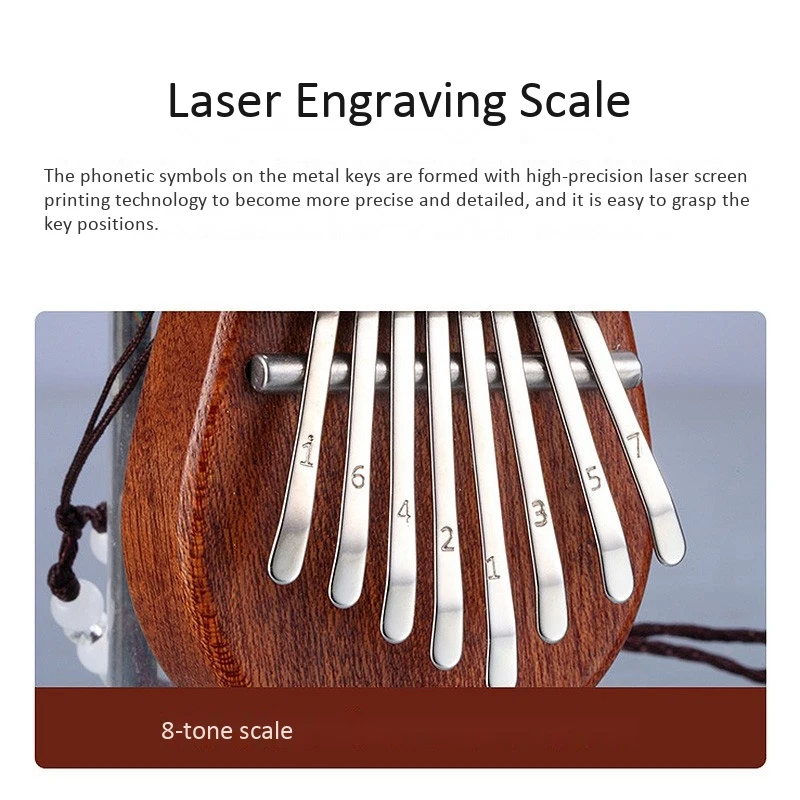 

8 Key Mini Kalimba Exquisite Finger Thumb Piano Marimba Musical Good Accessory Pendant Gift