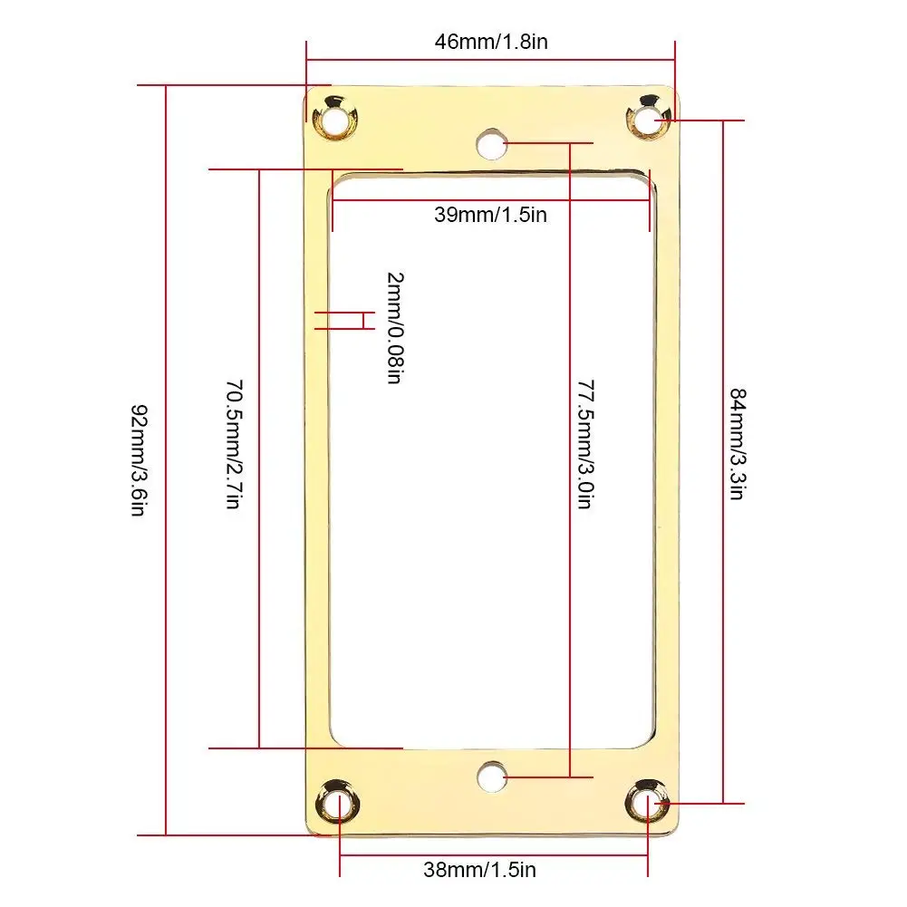 2 шт. металлическая плоская крышка хамбакера гитара Пикап рама с монтажным