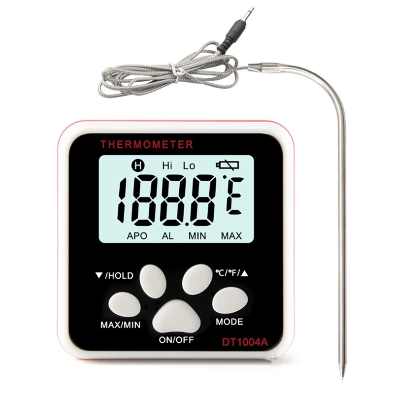 

AA99 -DT1004A Food Thermometer Household Kitchen Probe Type Milk Coffee Baking Cake Oil Temperature Barbecue Thermometer