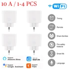 Умная Беспроводная розетка, 10 А переменного тока, 100-240 В, Wi-Fi, адаптер европейского стандарта, дистанционное Голосовое управление, таймер, розетка для Alexa, Google Home