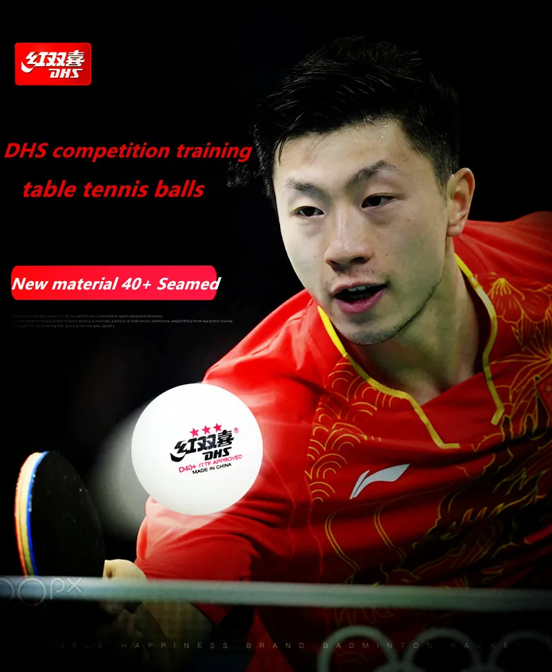 100balls without box 50 мячей/100 мячей DHS 3-star D40+ мяч для настольного тенниса 3 звезды прошитый материал ABS пластик мячи для пинг-понга поли - Цвет: 100balls without box