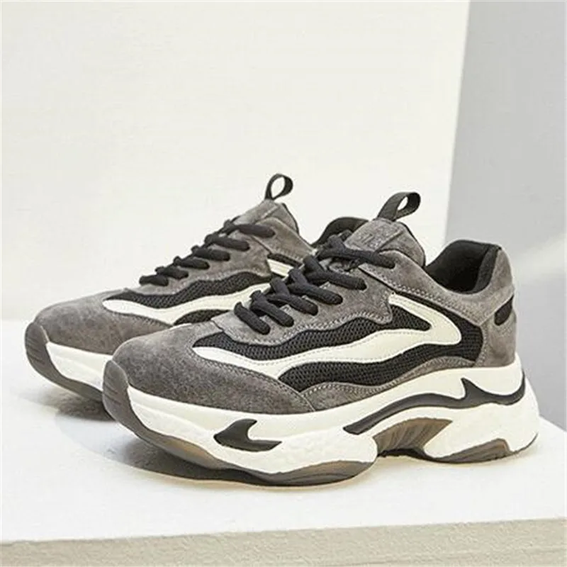 Женские кожаные туфли на танкетке Зимние теплые кроссовки | Обувь