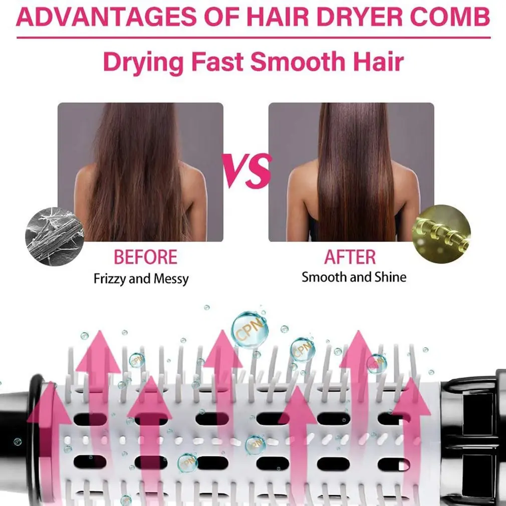 

3 in 1 Multifunctional Hot Air Hair Dryer Brush For Drying Straightening Curling Hair Volumizer Blow Dryer Comb Hair Styler Tool