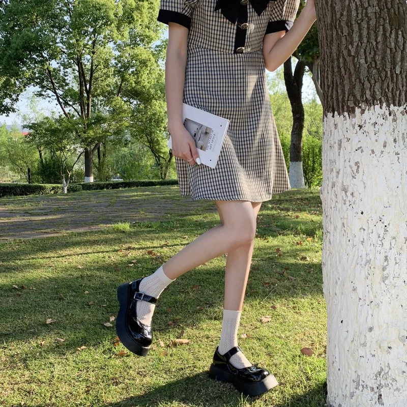 

Women's Casual Shoes Summer New Style Solid Color Buckle Thick-soled Heightening Shoes Lightweight Women's Shoes College Style