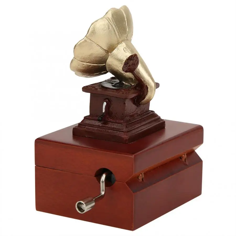 Музыкальная мини шкатулка Cikonielf в форме фонографа с ручной рукояткой домашний