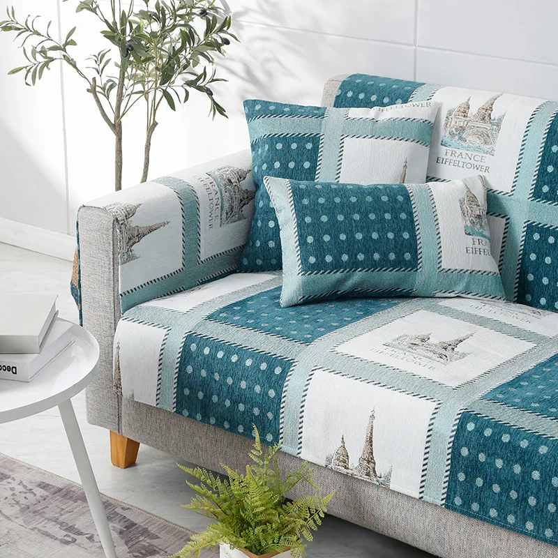 Чехлы из синели чехол для дивана в решетку гостиной кресла форме семьи