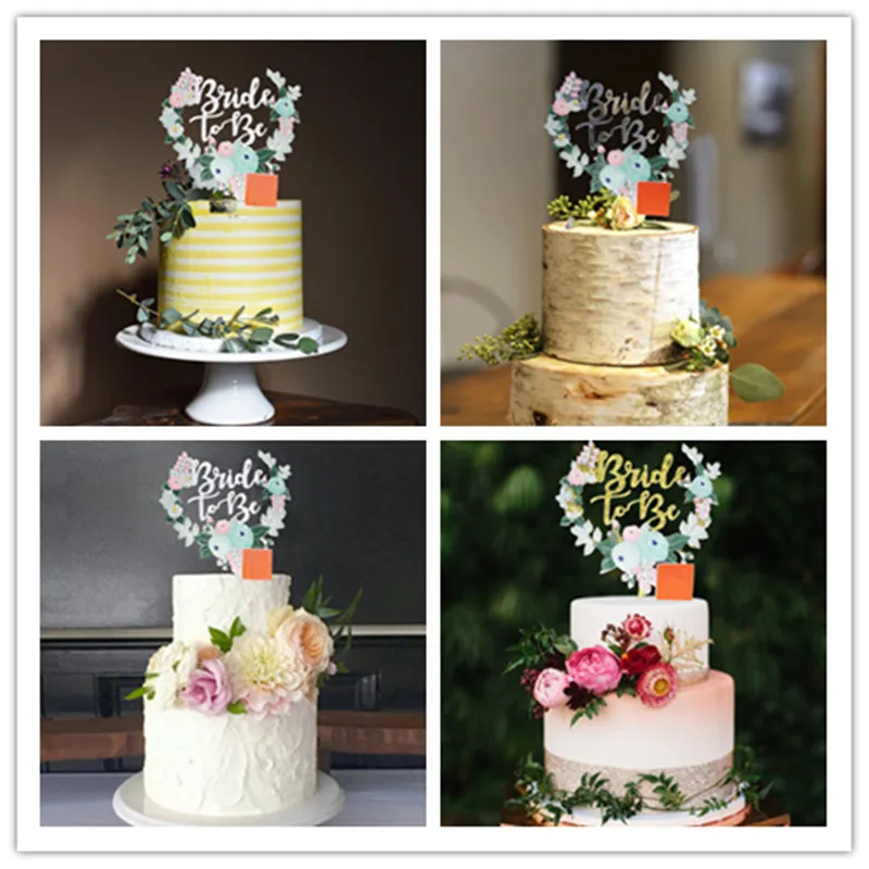 1 шт. свадебное украшение невесты быть золотой акриловый торт Топпер ДУШ