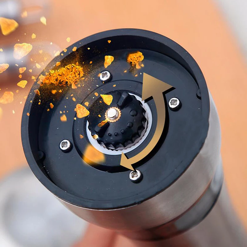 

1PC Fashion Stainless Steel Mill Glass Spice Salt And Pepper Grinder Kitchen Accessories Cooking Tool Portable