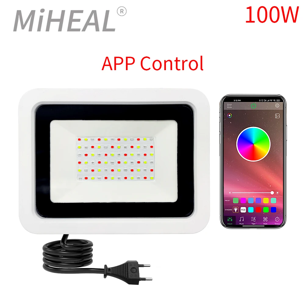 Светодиодный RGB-прожектор, 50 Вт, 100 Вт, IP68, 220 В - изображение