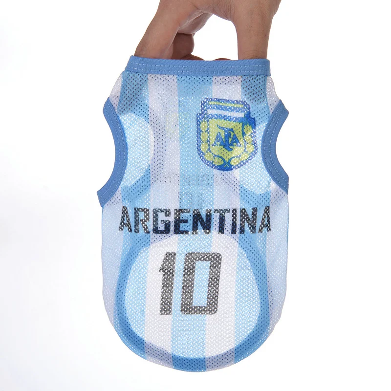 Летняя одежда для собак Dog футболки спортивные футбольных команд Jersy тонкая