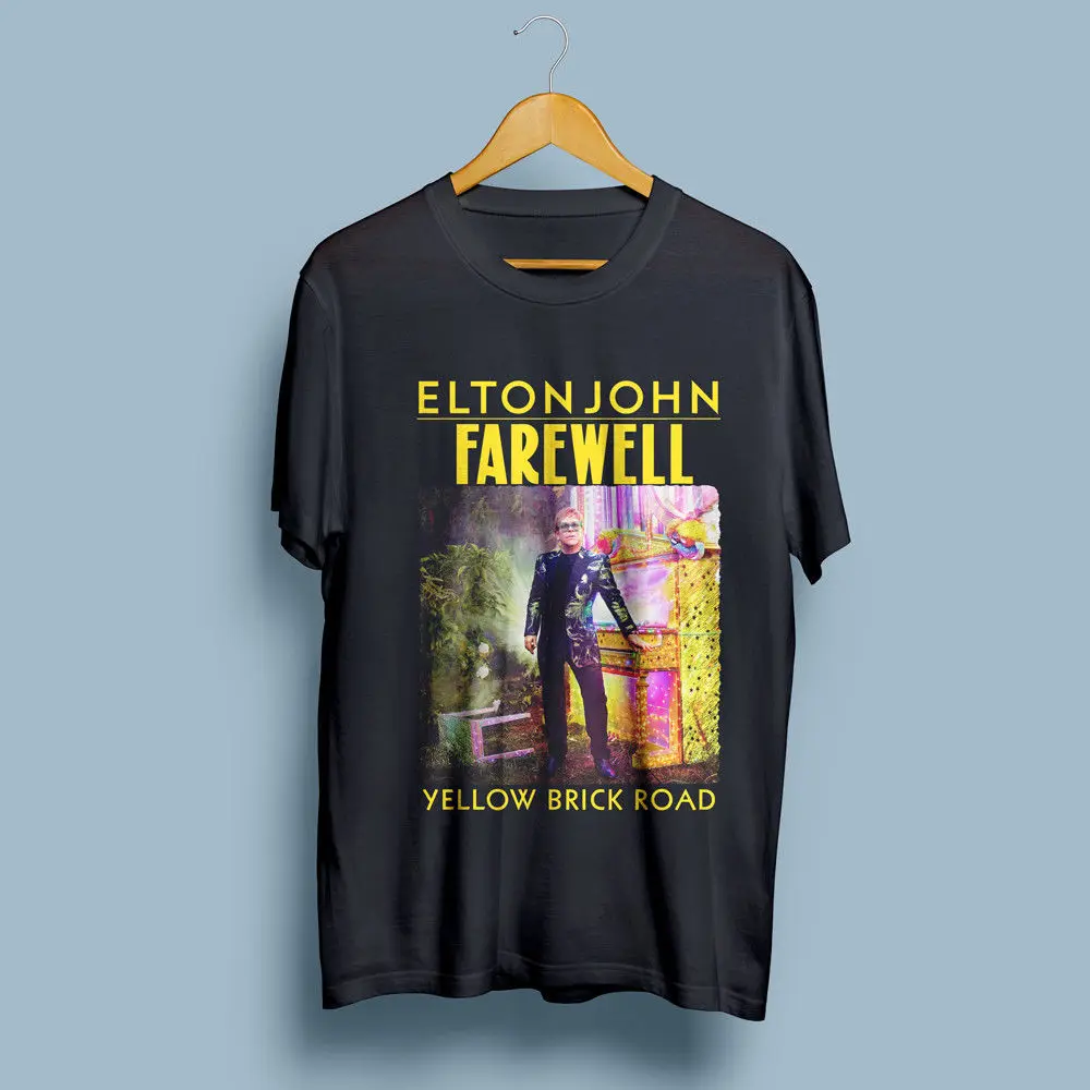 Футболка Elton John Yellow Brick Road Farewell Tour 2018 черная S 4Xl 012873|Мужские футболки| |