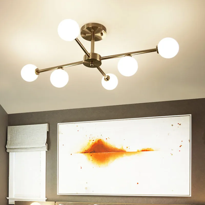 Скандинавская люстра освещение Magic Bean спальня светодиодное искусство ретро