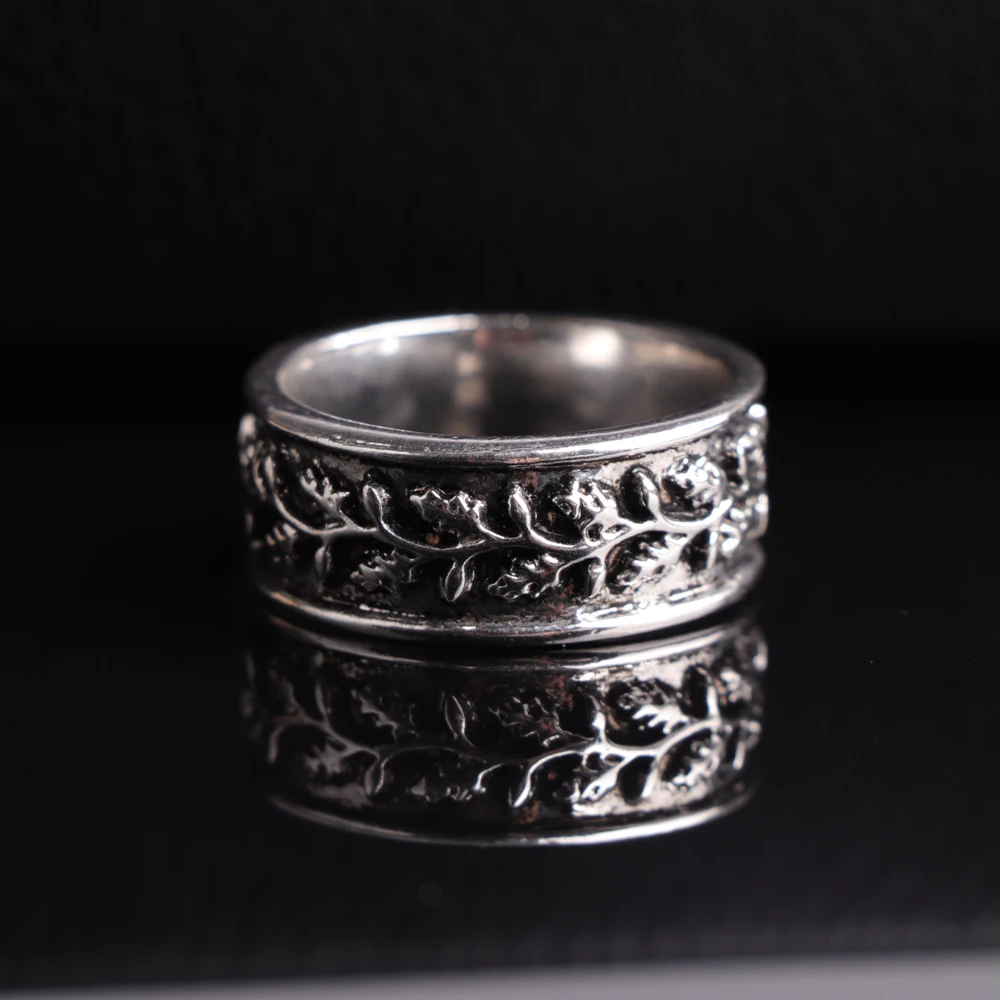 

SECRET BOYS Vintage Jewelry Leaf Pattern Alloy Men's Ring Party Accessories Christmas Gifts
