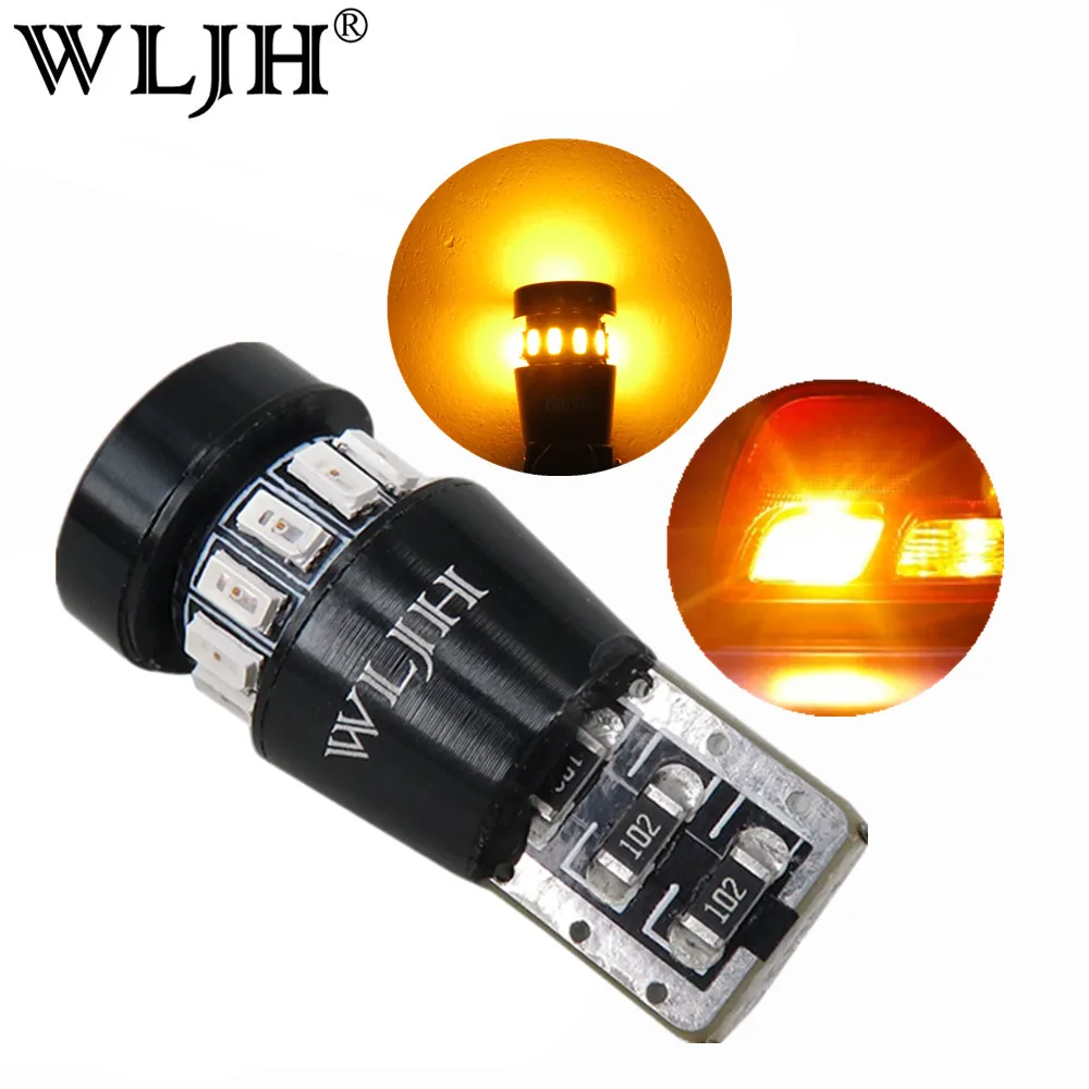 WLJH 2шт Автомобильный светодиодный фонарь T10 W5W 168 194 2825 CAN шина высокой мощности 3014