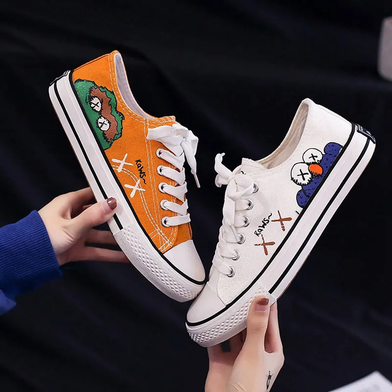 

2021 Girls All-Star Fashion Couple Canvas Shoes Women Low-Top Sports Casual Shoes Graffiti Vulcanized Shoes Men White Shoes Big