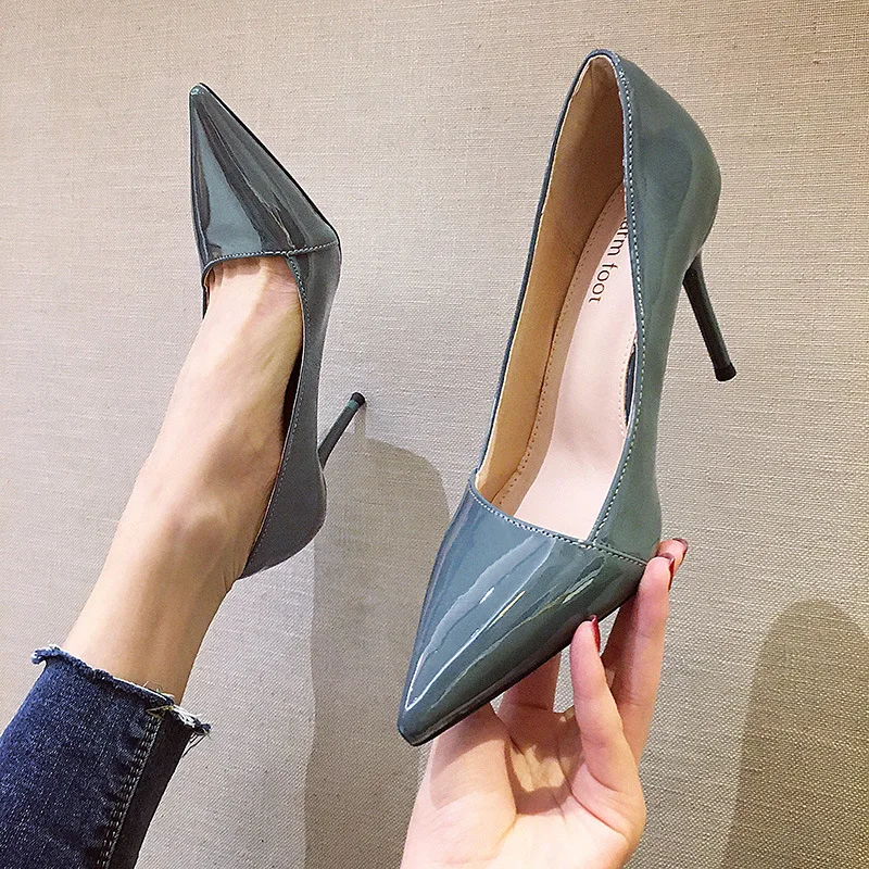 

Spring Summer Pumps Women Shoes Good-quality Plus Size Concise Pointed Toe 9cm High Heels Solid Sexy Office Wedding Female Shoes