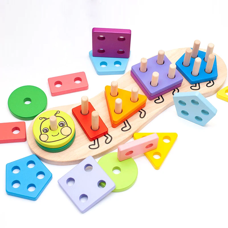 

Montessori Educational Wooden Toys Geometric Shape Cognition Match Puzzle Board Baby Early Education Preschool Toy