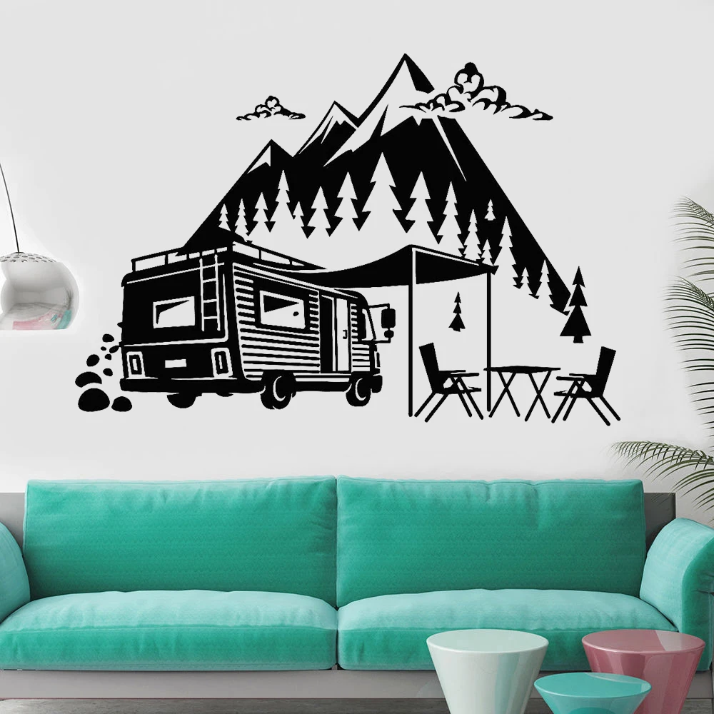 

Travel Wall Decal Teen Room Home Decoration Journey Truck Mountains Adventure Vinyl Living Room Interior Wall Stickers Z525