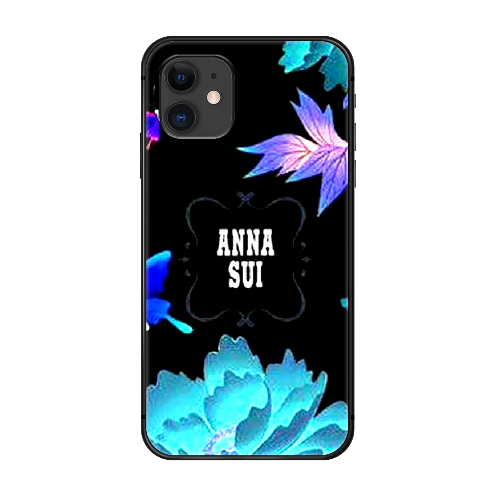 

purple Brand ANNA SUI Phone Case Cover Hull For iphone 5 5s se 2 6 6s 7 8 12 mini plus X XS XR 11 PRO MAX black prime tpu coque