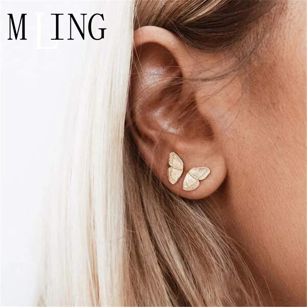 Женские Винтажные висячие серьги MLING из золотого сплава с животными модные в виде
