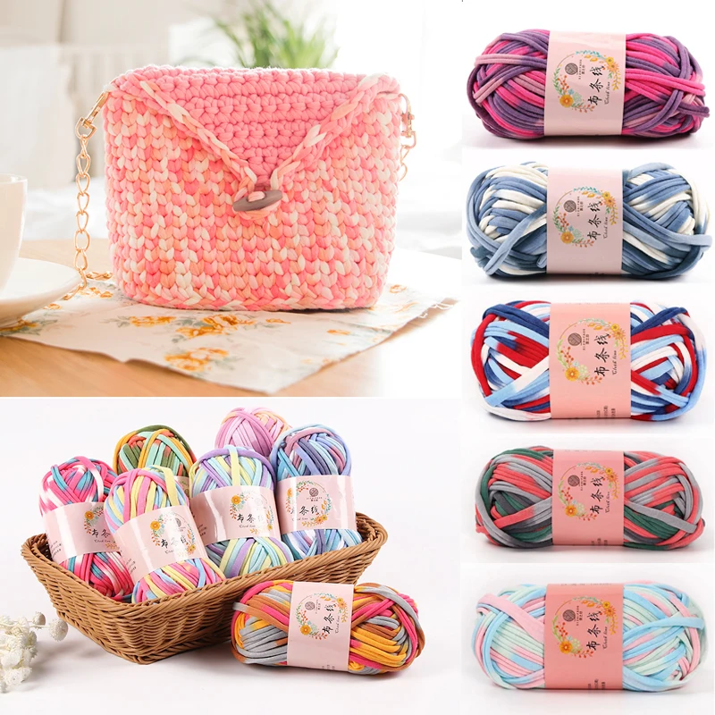 Мягкая толстая футболка пряжа для вязания одеяло ковер ручная вязка тканевая