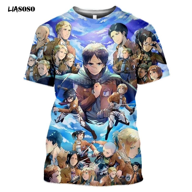 LIASOSO новинка 3D принт для женщин и мужчин атака на титанов Shingeki No Kyojin футболка