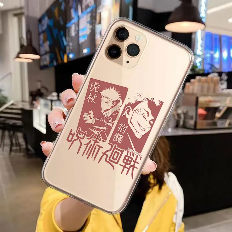 hot anime jujutsu kaisen yuji itadori satoru gojo phone case for 13 pro max 11 pro max 12 mini xs xr 6 6s 8 7 plus cover fundas free global shipping
