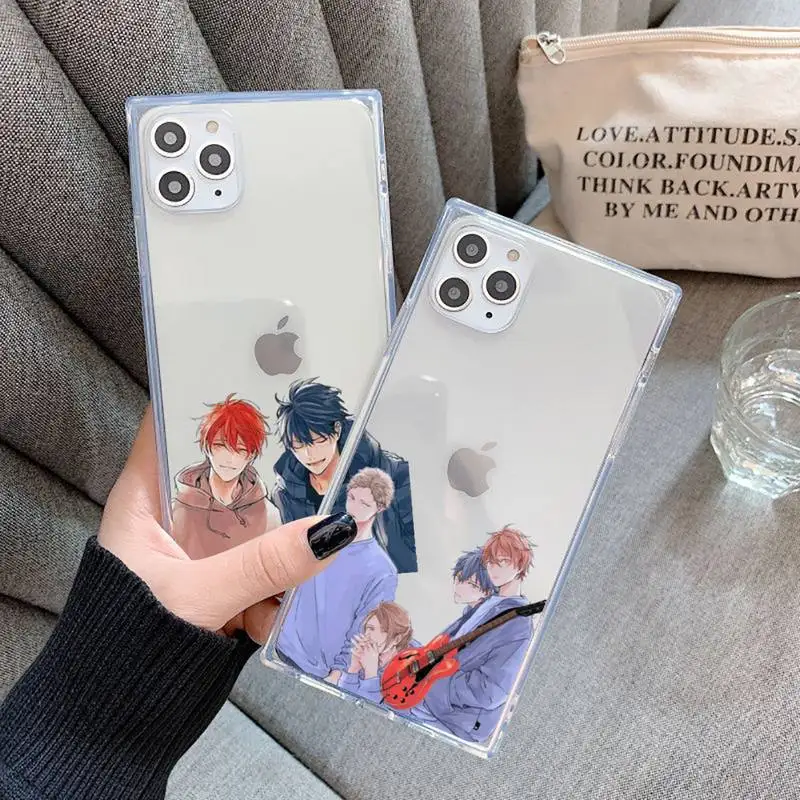 

Given Yaoi Anime Phone Case For iPhone 7 8 11 12 X XS XR MINI Pro Max Plus Clear Square Transparent
