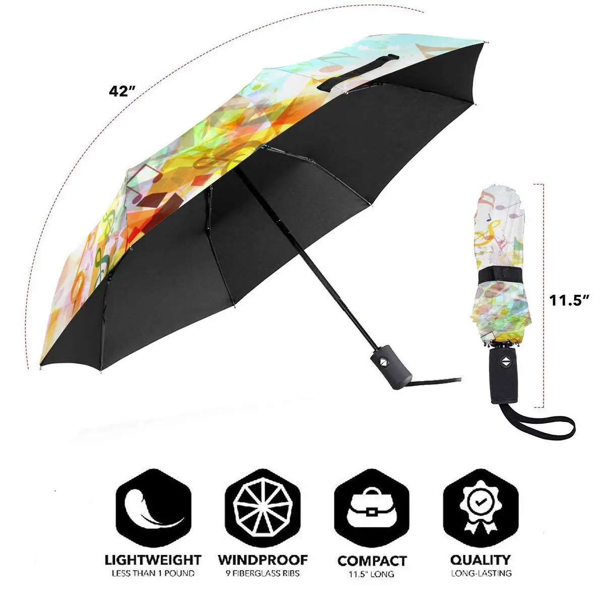 Абстрактный разбитый фон для музыкальных заметок Ветрозащитный Автоматический