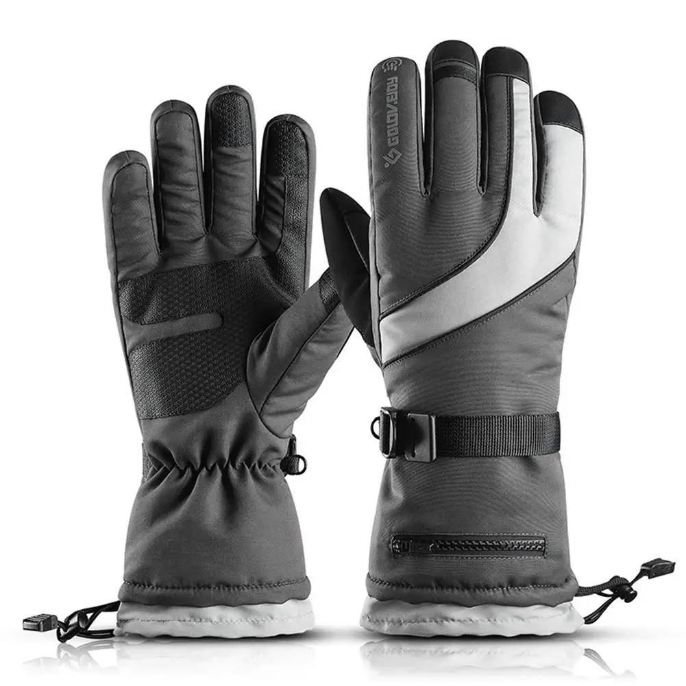 

Winter Outdoor Hiking Ski Gloves Four Layers Waterproof Pocket Touch Screen Slip Fleece-lined Warm Skiing Gloves Cycling Motorcy