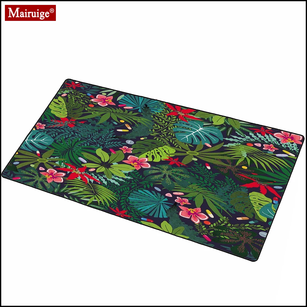 

Gamer Mouse Pad Large Banana Leaf Tropical Rainforest Cactus Green Leaf Landscape Desk Mats Computer Mousepad Anime Gaming Mat