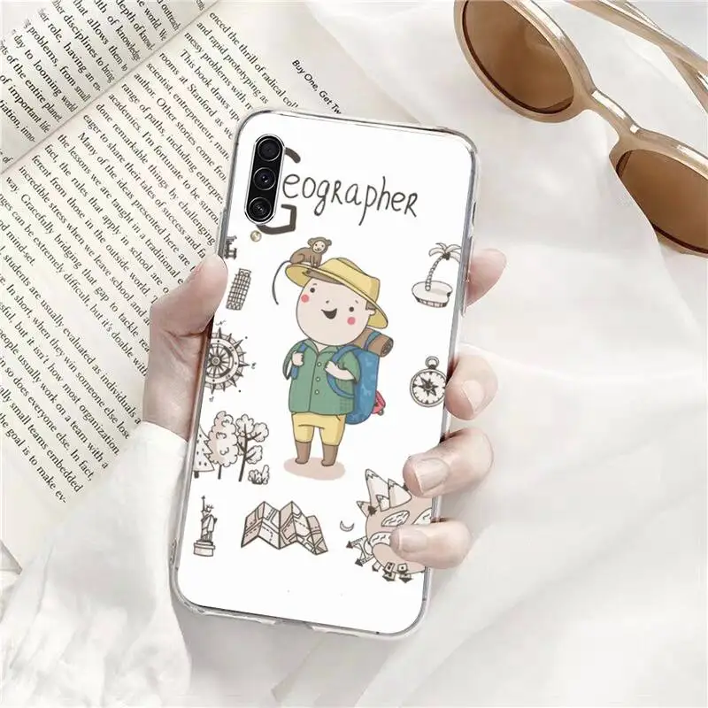 

Cartoon Cute Profession Phone Case Transparent for Samsung s9 s10 s20 Huawei honor P20 P30 P40 xiaomi note mi 8 9 pro lite plus
