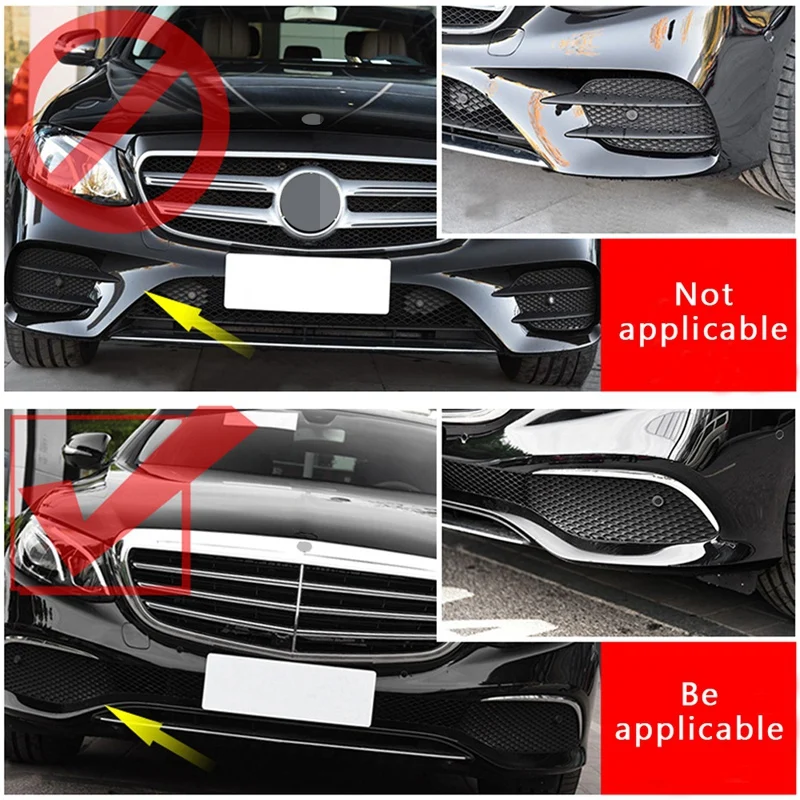

for Mercedes Benz E Class W213 2016-2019 Chrome ABS Front Bumper Plate Spoiler Spoilers Decorative Cover Trim