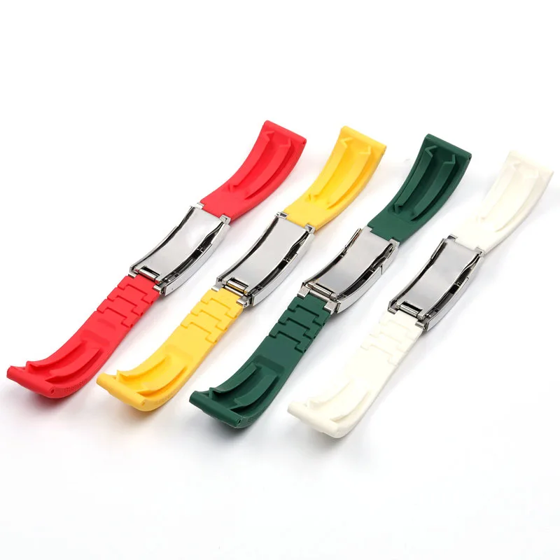 Силиконовый фторкаучуковый водонепроницаемый ремешок для часов 20 мм х 16 Rolex