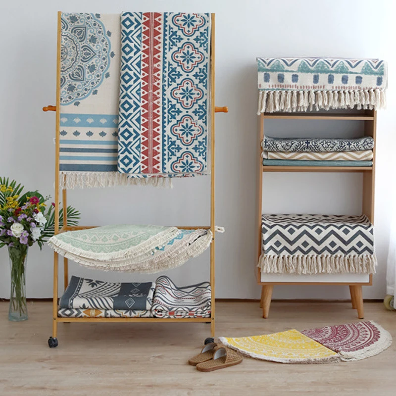 Big Size Geometric Carpet Cotton Area Rug Yoya Mattress Doormat with Tassels Aubusson Study Living Room Decor Child Kids Mat | Дом и сад