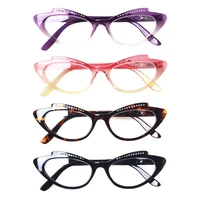 boncamor reading glasses spring hinge womens cat eye decorative eyeglasses hd prescription reader eyewear 0600