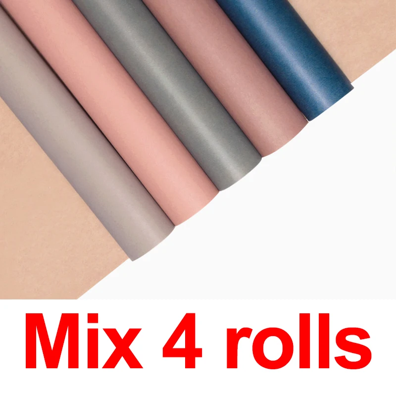 Mix 4rolls 60 см* 15 ярдов/рулон один рулон цветок оберточная бумага монохромная крафт-бумага букет оберточная бумага подарочные принадлежности - Цвет: Mix 4rolls