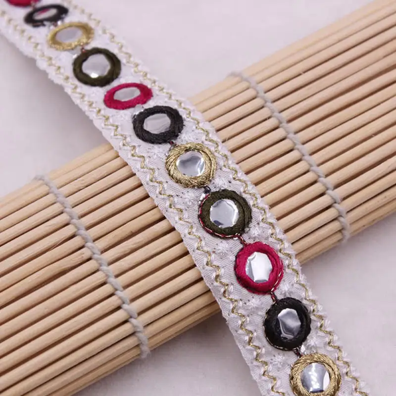 

23mm Polyester Ribbon Trim Multicolor Round Lace Fabric DIY Decorative Cotton Thread Braid Ribbon Sewing Clothing Handmade 1Yard