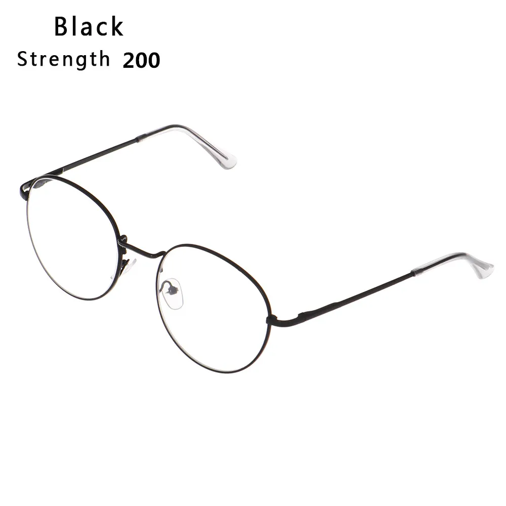 Black-Myopia 2.0 Винтажные металлические круглые очки для чтения, ультра светильник, очки для близорукости, Классические близорукие очки, диоптрия-1-1,5-2-2,5-3-3,5-4 - Цвет оправы: Black-Myopia 2.0