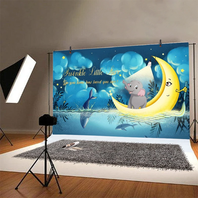 Twinkle Little Star Photo Backdrop Baby Shower Kids Moon Happy Birthday Party Decoration Photography Backgrounds Banner on. Сияй маленькая звездочка: фотофон для детского душа, луна, счастливый день рождения, украшение для вечеринки, фотографическое фонов