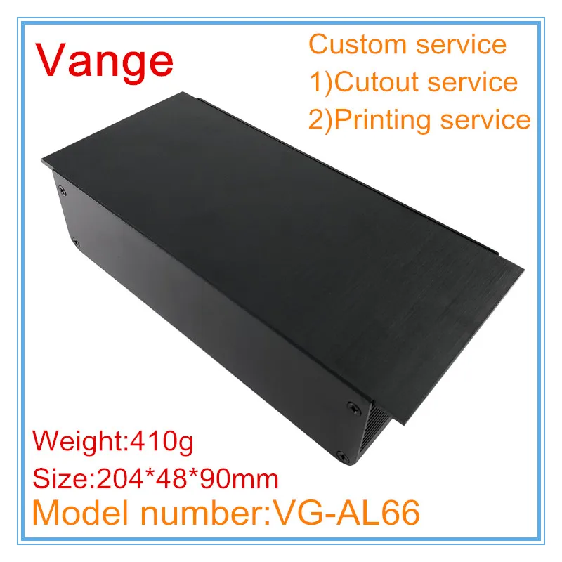 Алюминиевый корпус для усилителя электронного устройства 1 шт./лот 204*48*160 мм 6063-T5 |