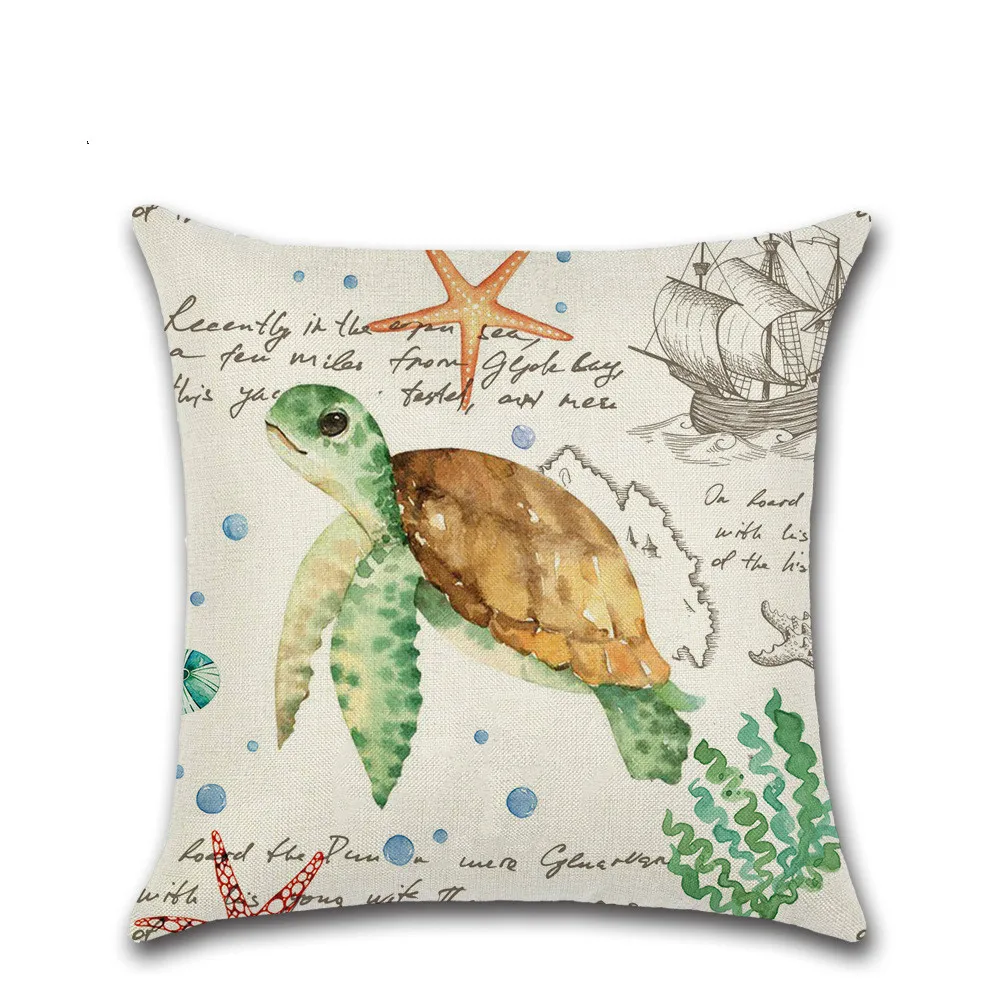Новый стиль наволочка для морских животных черепаха медузы Кит тропическая рыба