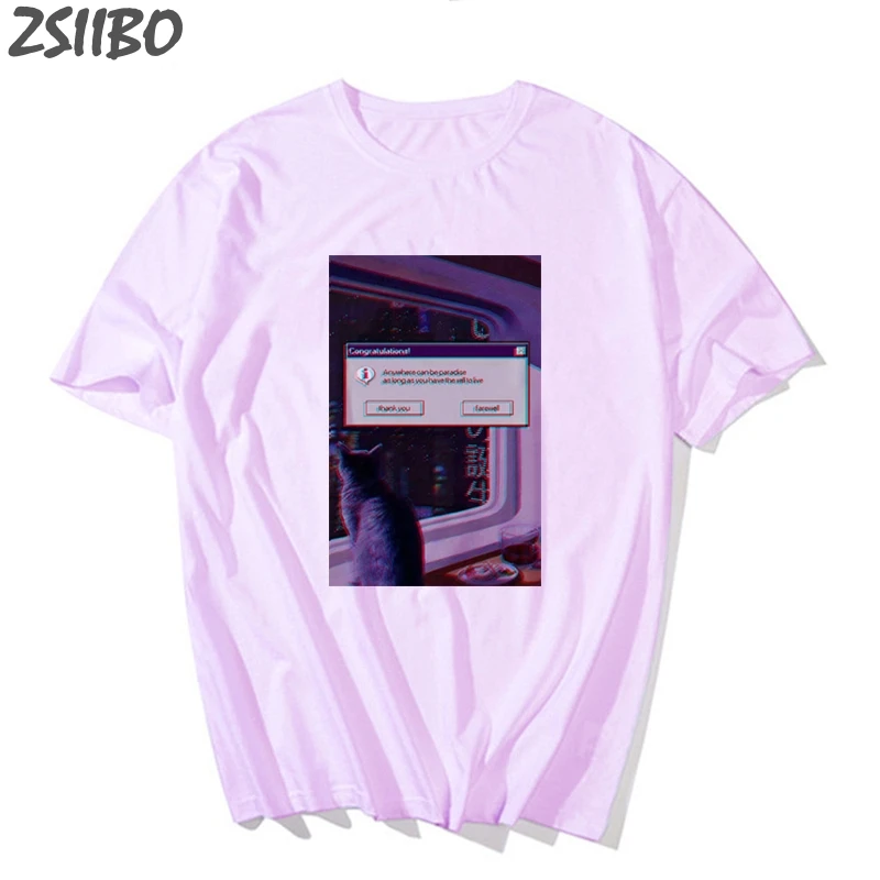 Мужская футболка с принтом Vaporwave Повседневная коротким рукавом Япония 2019 | одежда