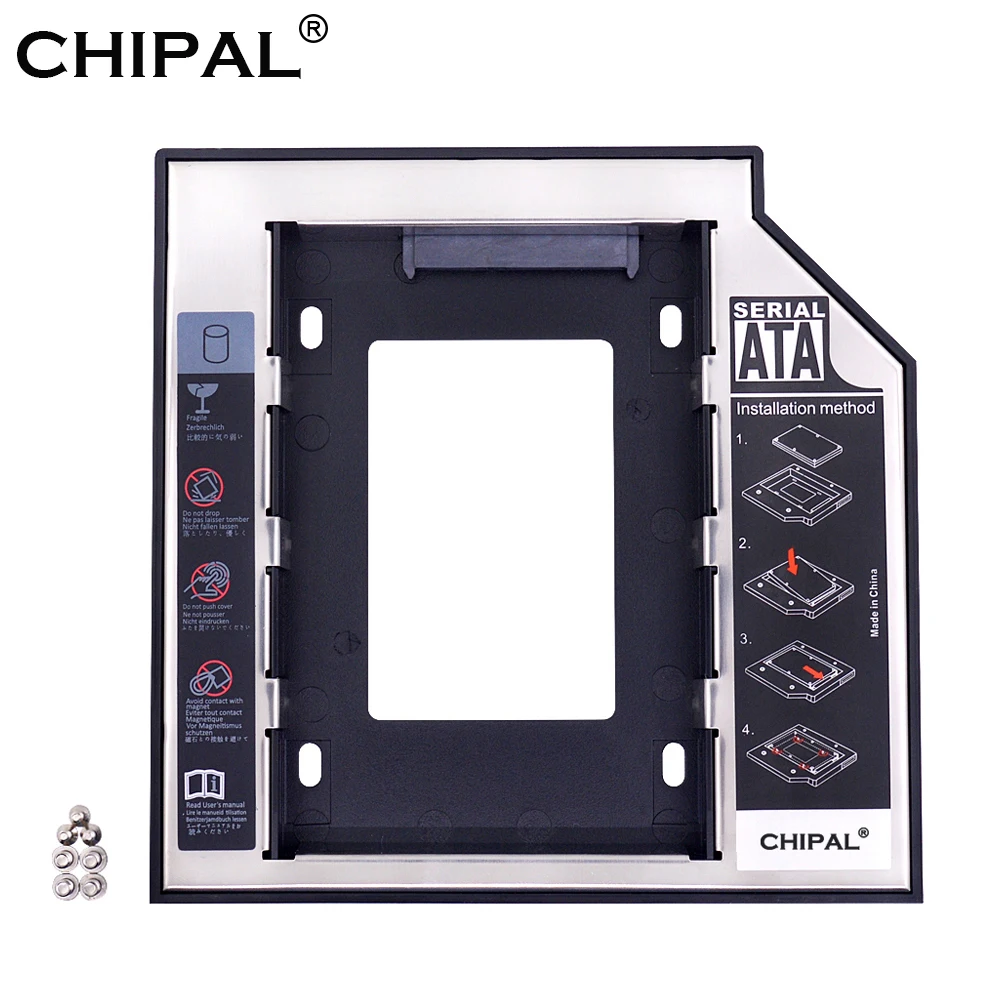 CHIPAL 2nd HDD Caddy 12 7 мм для 2 5 &quot2 ТБ SATA 3 0 SSD корпус жесткого диска коробка + LED ноутбука CD