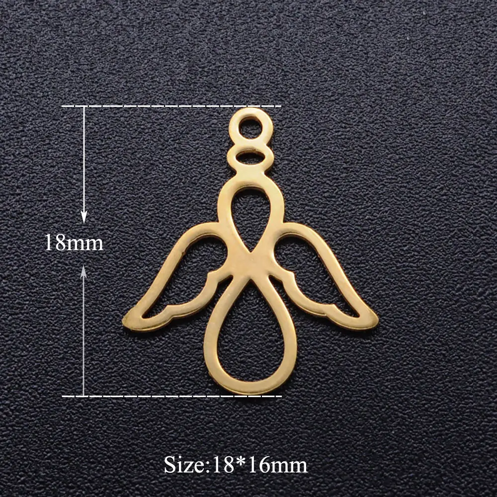 Factory Sale: 5pcs/lot of Wholesale Cute Angel Stainless Steel DIY Charms with OEM Acceptance - Never Rust, Never Tarnish image 5